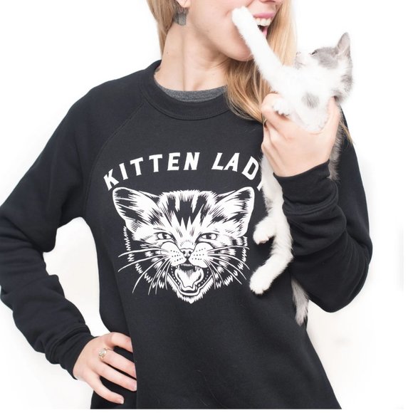 kitten lady "hissing kitten" crewneck - Picture 4 of 5